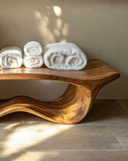Banc de douche sculptural organique pour salle de bain SITHTTSB010