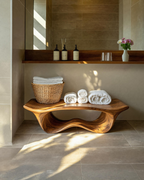 Banc de douche sculptural organique pour salle de bain SITHTTSB010
