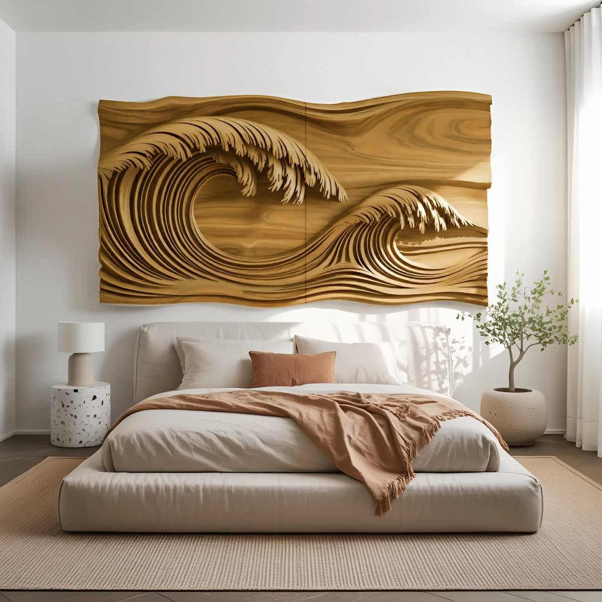 Ocean Wave Wall Sculpture For Bedroom SITHTTWA008