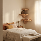 Étagère champignon en bois massif style ferme pour décoration de chambre et aménagement intérieur SILDTTNCMS002
