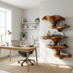 Étagère champignon en bois style milieu du siècle pour décoration de salon SILDTTRMR013
