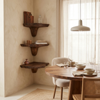 Étagère champignon en bois à bord brut style Mid-Century pour décoration de salon SILDTTNCMS001