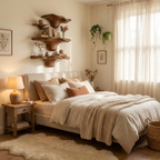 Étagère champignon en bois brut style ferme pour décoration d'intérieur rustique SILDTTRMR010