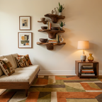 Étagère champignon en bois brut style ferme pour décoration d'intérieur rustique SILDTTRMR010