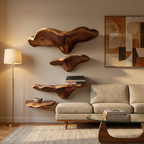Étagère champignon en bois massif style ferme pour décoration et rangement de chambre SILDTTRMR006