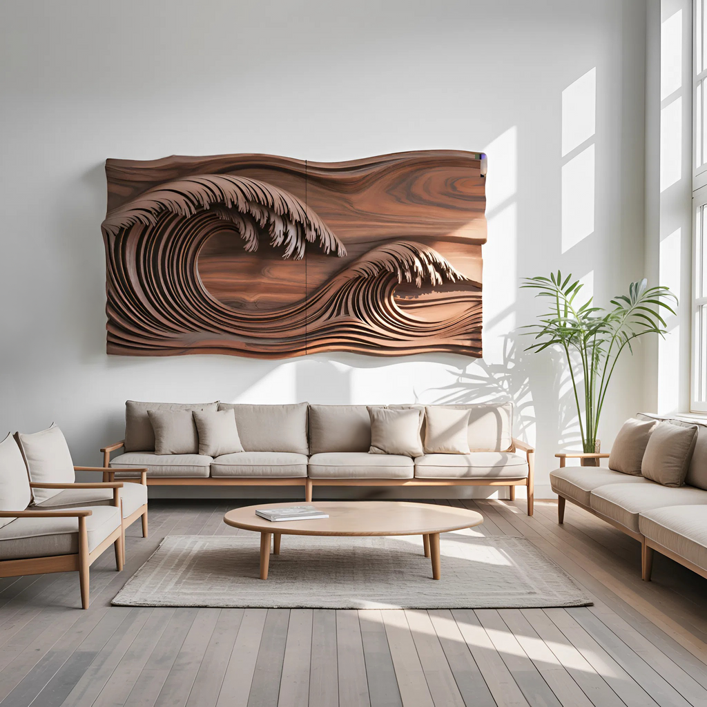 Sculpture murale vague océan pour chambre à coucher SITHTTWA008