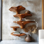 Étagère champignon moderne en bois massif pour l'entrée et la décoration SILDTTRMR008