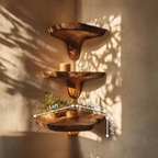Étagère champignon en bois à bord brut style Mid-Century pour décoration de salon SILDTTNCMS001