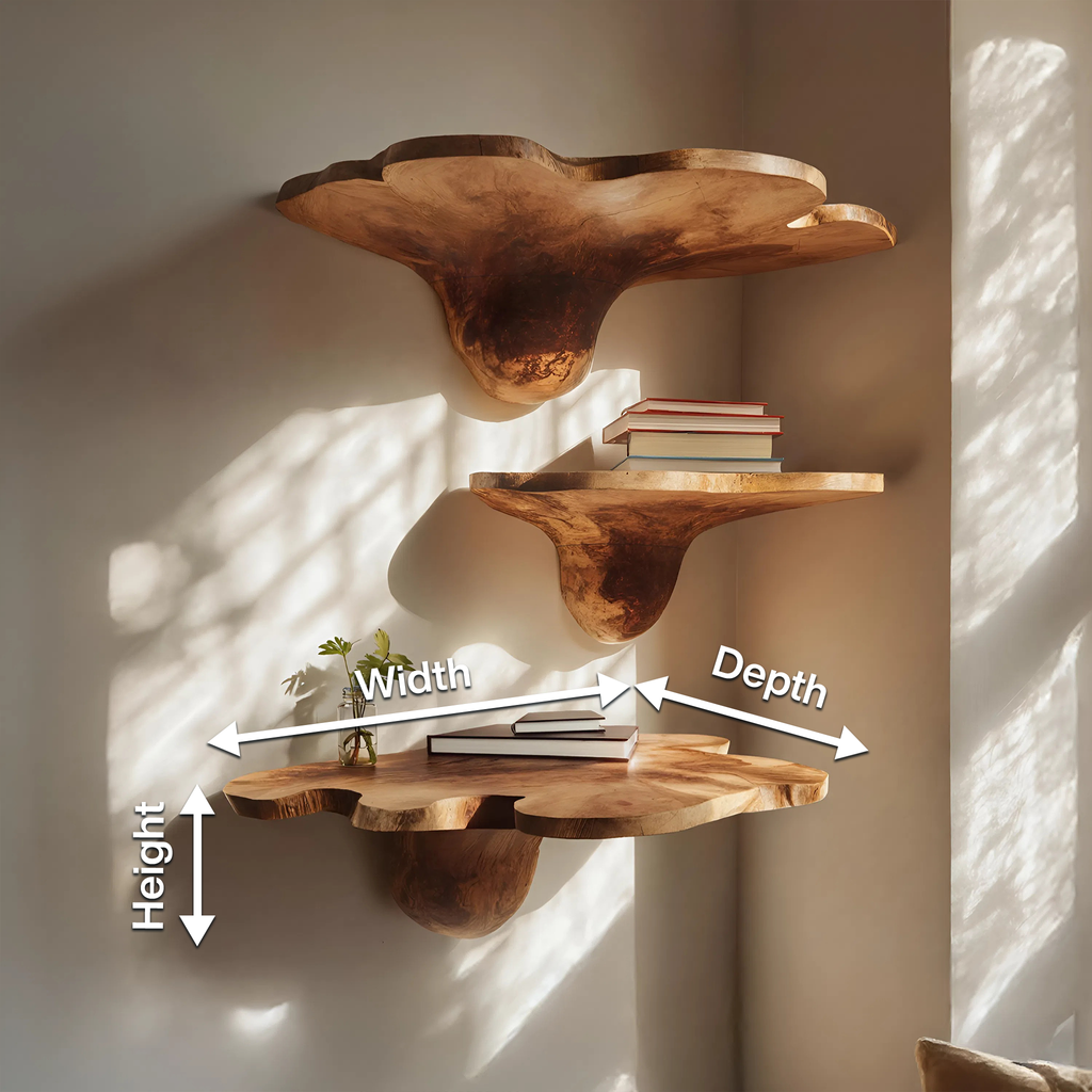 Étagère champignon en bois massif Mid-Century pour décoration de salon moderne SILDTTNMR002