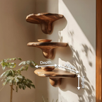Étagère champignon en bois massif faite à la main pour décoration de chambre SILDTTNMR008
