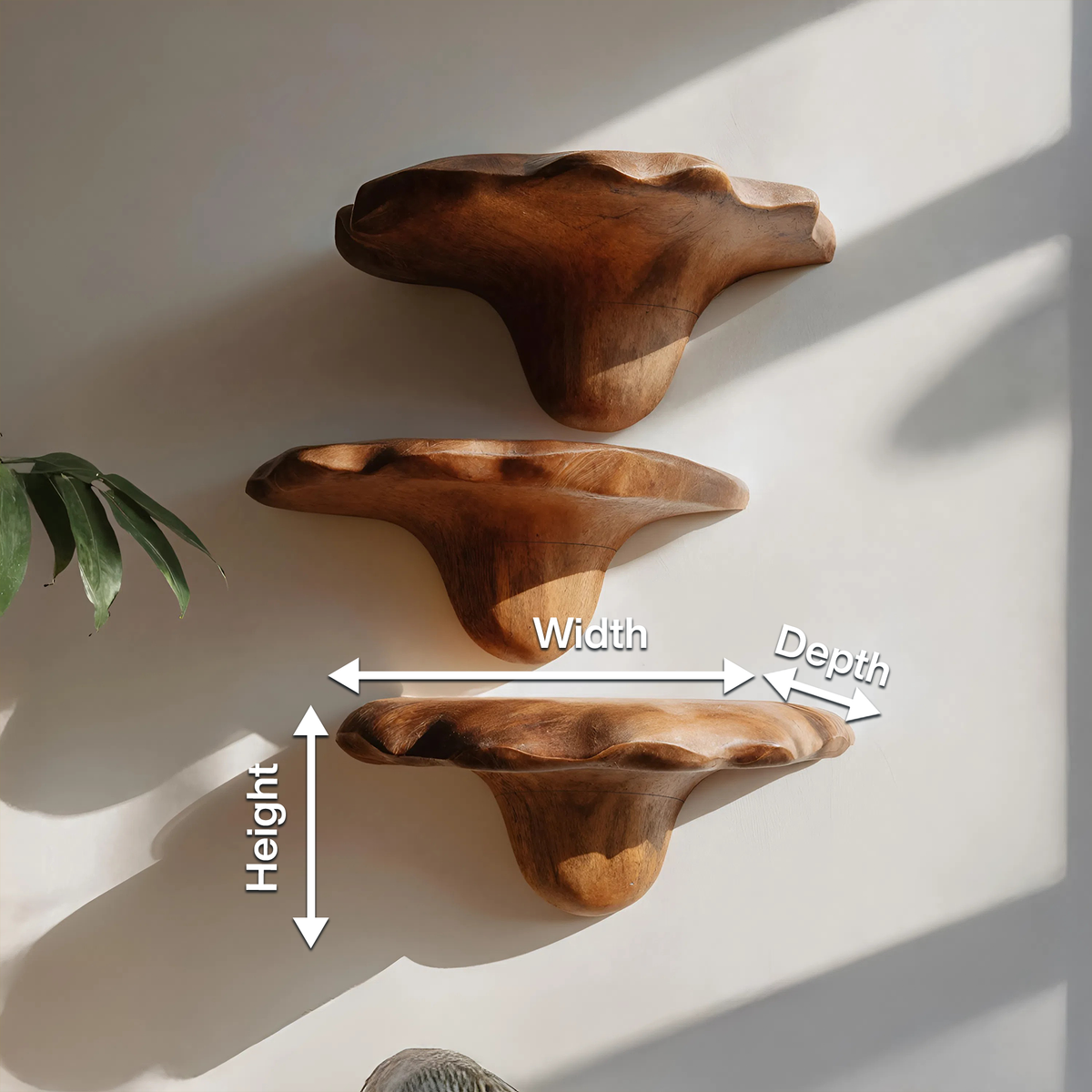 Étagère champignon en bois style milieu du siècle pour décoration de salon et chambre SILDTTNMR001