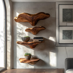 Étagère champignon en bois massif style ferme pour décoration et rangement de chambre SILDTTRMR006