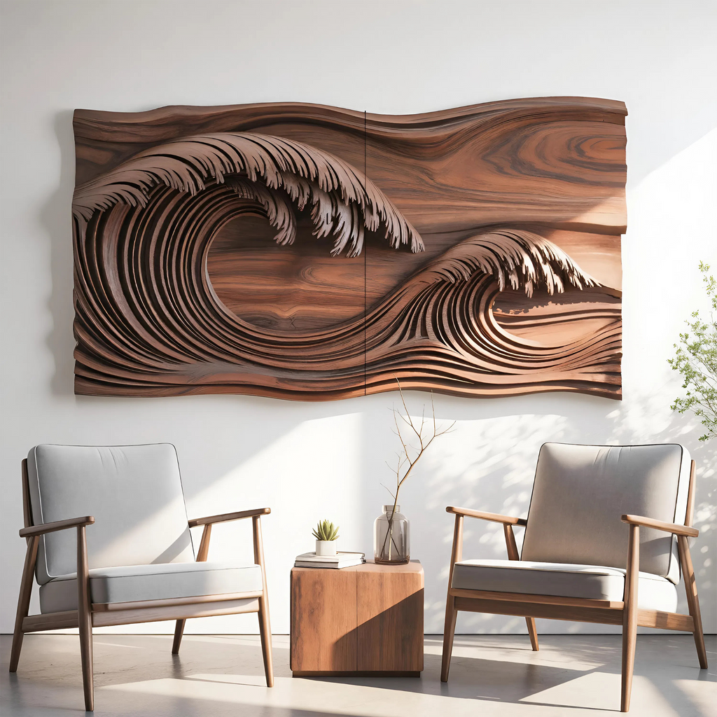Sculpture murale vague océan pour chambre à coucher SITHTTWA008